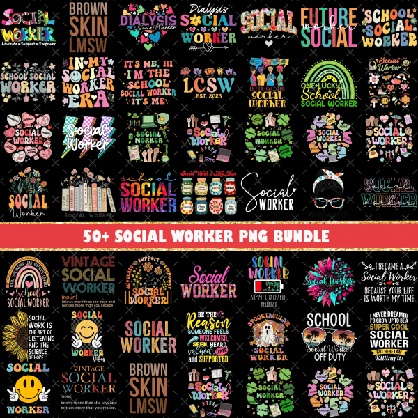 50+ Social Worker Png Bundle, Social Worker Png, School Png, Social worker shirt designs, Sublimination cricut cut file, Free commercial use