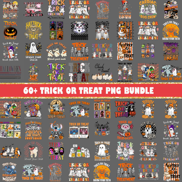 60+ Trick Or Treat PNG Bundle, Funny Halloween Png, Spooky Png, , Ghost Png, Trendy Halloween Png, Spooky Season Png Bundle, Digital File