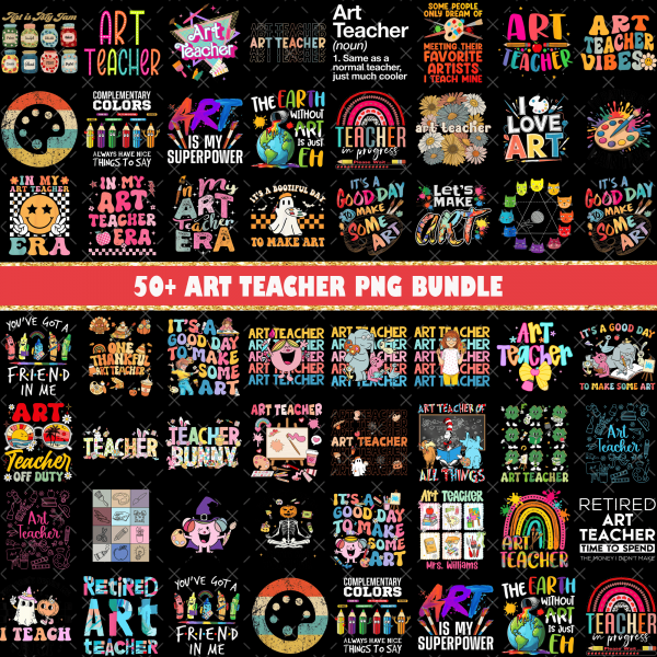 50+ Art Teacher Png Bundle, Boho Teacher Png Bundle, Teacher Png Bundle, Teacher Appreciation Bundle, Teacher Png, Art Teacher Shirt Designs