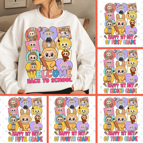 Cartoon Happy First Day Of School Png Bundle, Teacher Png, First Day Of School Png,Cartoon New School Year,Cartoon Shirt Sublimation Designs
