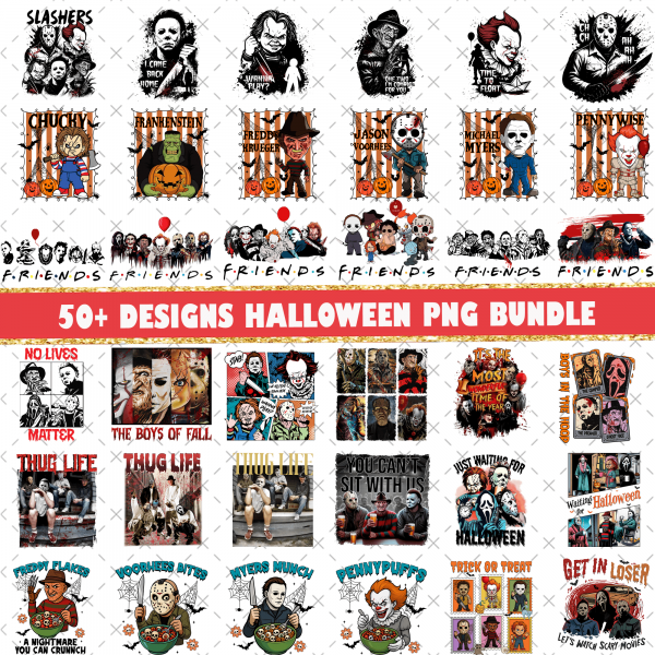 50+ Halloween Png Bundle, Halloween Friends Png, Halloween Shirt Png, Halloween Pack Png, Halloween Png, Halloween Friends Png
