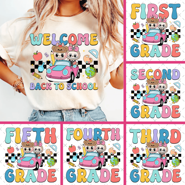 Cartoon School Grade Png Bundle, School Designs, Pencil Teacher Png, Monster Doll Png, Back To School 1st/2nd/3rd Grade, Digital Download