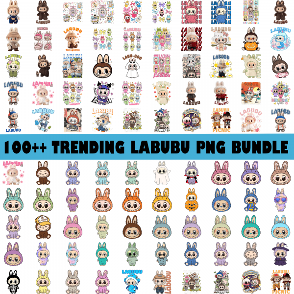 100++ Trending Labubu Design PNG Bundle, Kawaii Cute Digital Stickers, Labubu png, Labubu figures Art, Labubu download, Labubu PNG Clipart