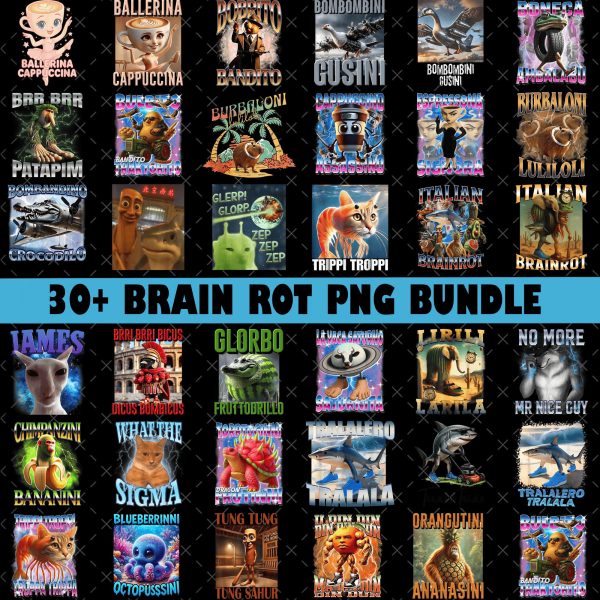 30+ Brainrot Meme Italian Png, Italian Brainrot Shirt Design, Bombardino Crocodilo Png, Tung Tung Tung Sahur Png, Trending Png, Meme Png