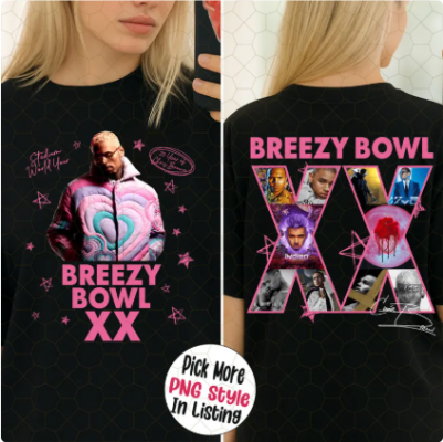 Chris Brown Tour Breezy Bowl XX T-Shirt, Breezy Bowl T-Shirt, Chris Brown Shirt, Chris Brown Concert Shirt, Chris Brown Album Tee